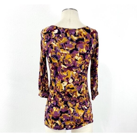 Postmark Anthropologie Sz S Women Floral Print Keyhole Blouse Top T-Shirt Tencel - Picture 7 of 9